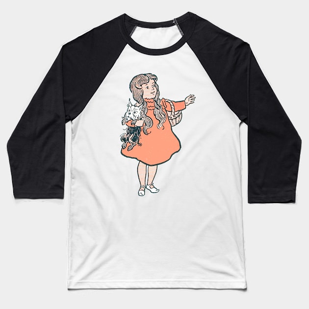 Dorothy holding Toto Baseball T-Shirt by Quick Nick Pics